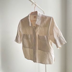 Levi’s Cropped Short Sleeve Button Up